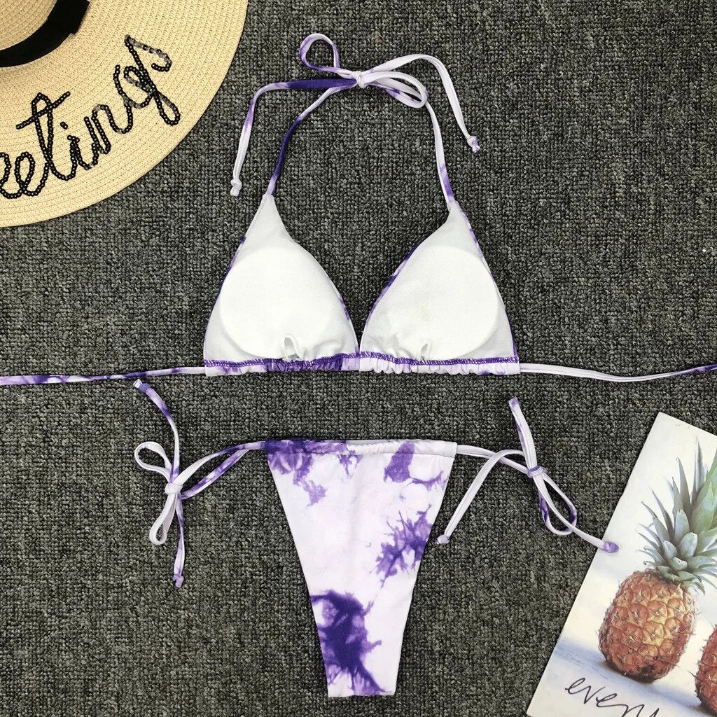 Women's Tie-Dye Micro Bikini Set